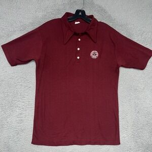 VTG Champion Harvard University Shirt Men's Sz XL Crimson Veritas Crest Polo 80s